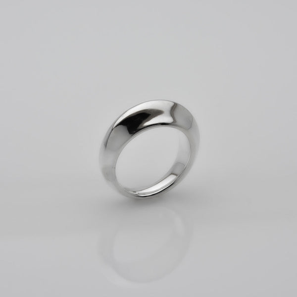 Graceful Beauty of Florence: Handcrafted Sterling Silver Ring with a Dome  Shape and Smooth Lines